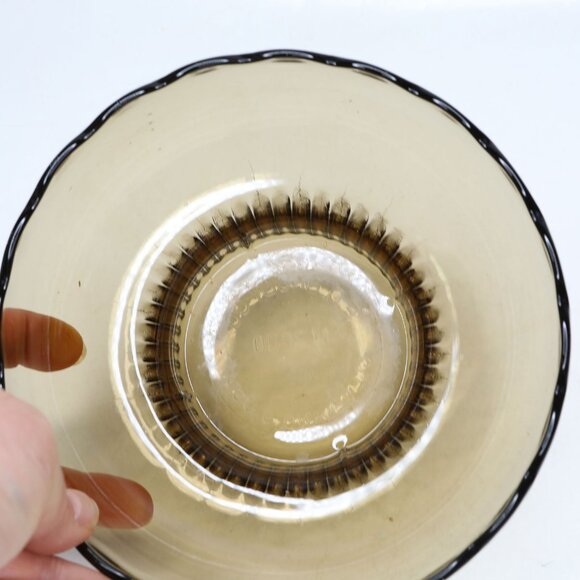 Vintage E.O. Brody Co. M2000 Amber Brown Glass Pedestal Bowl 50's Nut Dish Vase - Picture 9 of 12